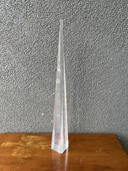 LUCITE obelisk  Materials: Lucite. Dimensions Approx: Condition: Please see pics. In great vintage shape, normal wear...