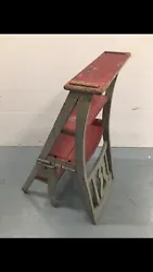Very Cool Primitive Antique Wooden Library Metamorphic Stepladder. Ladder Chair. Free Pick Up. Located In Los Angeles...