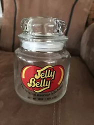 18 oz. JELLY BELLY GLASS JAR Gourmet Jelly Bean Air-Tight Lid - Candy. Excellent condition!