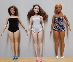 3 swimsuits for curvy Barbie. handmade custom clothing for 11 1/2