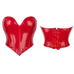 Set Include : 1Pc Bustier. Made of high quality patent leather, the surface color is bright and glossy, the texture is...