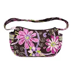 Vera Bradley Purple Punch Floral Small Shoulder Hand Bag Pink Purple Brown 2009Features: • 2 Side Pouches • 2 Inner...