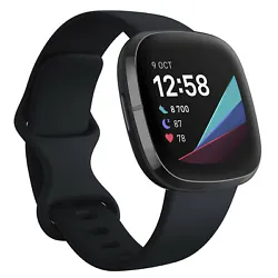 Fitbit Sense Noir - Montre connectée - étanche - écran AMOLED - suivi continu de la fréquence cardiaque avec...