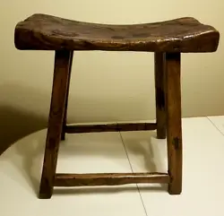 Beautiful Unique Rare Antique Oak Thebes Stool. Very weathered and aged. Joints are old school -- mortise and tenon....