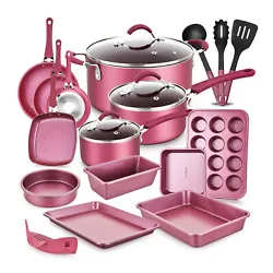 Anyone can be a sous chef with the help of NutriChef 20 Piece Nonstick Kitchen Cookware Pots and Pan Set. Cook up a...