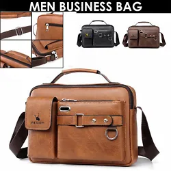 Specification： Name: Mens PU leather retro business bag Color: dark brown Net weight: 0.4 KG Size: about 30 * 22 * 8...