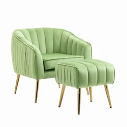 This accent armchair with ottoman set is a perfect furniture choice for your living room, bedroom and office. The...