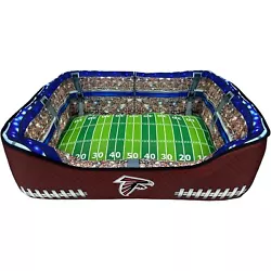 Plus, this dog bed also includes realistic stadium views that can be seen from inside.
