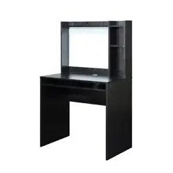 Rectangular Black Computer Desks with Keyboard Tray. This desk also features a pull-out keyboard tray on roller slides...