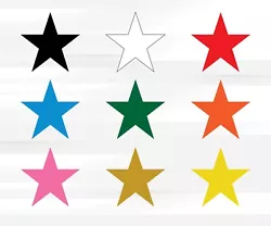 STAR VINYL STICKERS. Long lasting, waterproof, vinyl, not paper. Vinyl is a bit thinner than paper so bend the backing...