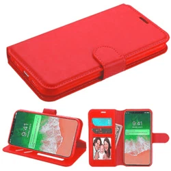Leather Flip Wallet Phone Holder Protective Cover for Samsung A13 5G RED Leather Flip Wallet Phone Holder Protective...