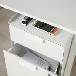 Casters make it easy to roll the storage unit under your desk, or around the room. Drawer depth (inside): 15 3/4 