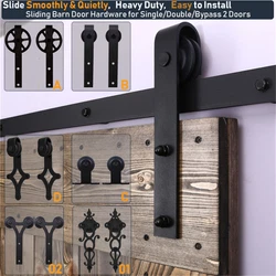 BYPASS BARN DOOR HARDWARE. CCJH Sliding Barn Door Hardware Kit Wall Mount. This rustic hardware fits wooden & concrete...