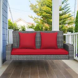 Color of PE Rattan: Mix Grey  Color of Cushion: Red  Material: PE Rattan, Steel, Polyester, Sponge  Overall Dimension...