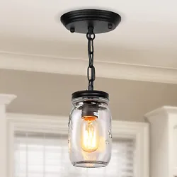 💡【Easy to Install】 - Mason Jar Light Fixtures. Includes all mounting hardware for quick and easy installation....