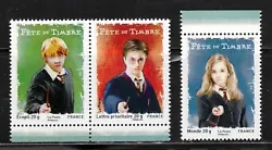 France 2007, Fête du timbre Harry Potter, Ron et Hermione, issu du carnet, YT 4024-4026, MNH. Pas de chèque.