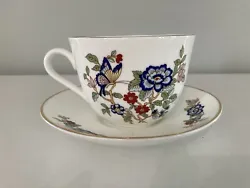 Royal Tara Fine Bone China Handmade in Galway Ireland Floral Butterfly Multicolor Cup and Saucer. In very good...