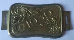 plaque ancienne de vélo fiscale 1939 cuivre cyclisme. Si plusieurs achats envoi groupé