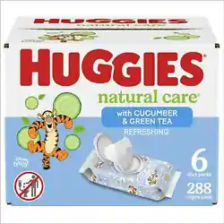 Using plant-based ingredients for over 20 years, Huggies Natural Care Refreshing Baby Wipes are perfect for giving your...