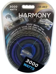 Harmony Audio HA-AK0 Car Stereo 1/0 Gauge 3000W Amp Amplifier Install Kit Nickel Harmony Audio HA-AK0 Car Stereo 1/0...