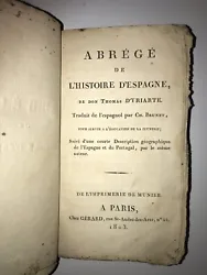 D Yriarte. Abrege De L Histoire D Espagne 1803.Chez Gérard En l état Envoi mondial relais