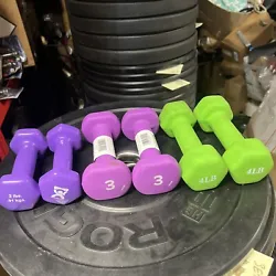 2LB -3LB - 4LB Set Rubber Neoprene Dumbbell Weights Fitness 18lbs TotalNote: I have several pairs of these available in...