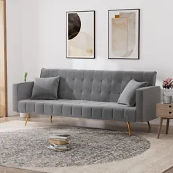 Velvet: The surface of this sofa is made of soft velvet, giving you a pleasant feeling.This folding sofa does not...
