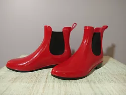 New Seven7 Womens Red Rubber Rain Boots Size 9