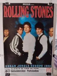 Original poster for The Rolling Stones 1990 European tour, Gelsenkirchen Germany  23 1/2