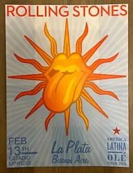 The Rolling Stones Buenos Aires Concert Poster America Latina Ole Tour 2016 Sun.