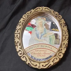 Vintage Belle Bonne Chocolate Almond Cream Liqueur Framed Oval Mirror. I will combine shipping ask for invoice Ask...