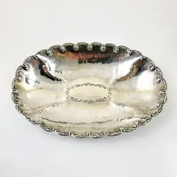 Oval Bowl Repousse Rim. FROM GERMANY 800. FULLY HALLMARKED ON THE BOTTOM. LETS MAKE A DEAL.