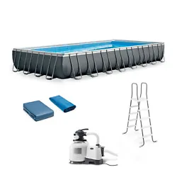 Includes pool, pool ladder, ground cloth, sand filter, and pool cover. Pool type: Above ground. Hydro aeration...