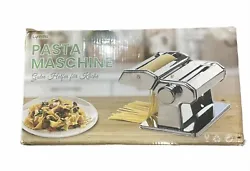 2 in 1 Pasta Maker with Pasta Rack, Lynndia Pasta Machine with 9 Dough Rollers. Box has cosmetic damage. See pics