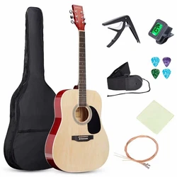 High quality materials: Back and side panels made of high quality basswood, this guitars wooden structure and steel...