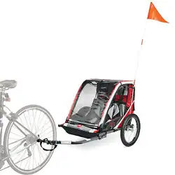 The item quickly sets up as a bike trailer right out of the box. Deluxe Steel 2-Child Bicycle Trailer. Manufacturer...