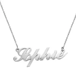 Features:   Gold/Silver/Rose Gold Custom Name Pendant Stainless Steel Necklace Personalized names, Best Gift for your...