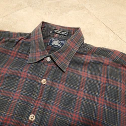 Selling VTG Burberry Prorsum Mens M Medium Cotton Wool Plaid Button Down Shirt USA.  You can see the condition from...