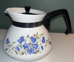 Canterbury Blue Bell Flowe r. Coffee Tea Pot Kettle. Corning Ware.