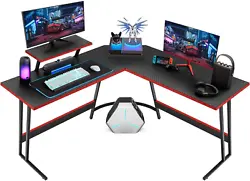 L shaped Gaming Table: The L shaped design of the new Homall super gaming desk can effectively use the corner space...