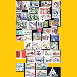 Années 1944 à 1974. 50 timbres différents de Monaco. 654, 655, 656, 657, 664, 708, 709, 710, 973, 974, 975. 620,...