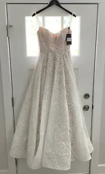 La Femme Fashion White/Nude Lace Wedding Prom Dress Women’s Size 6 Style 27190.