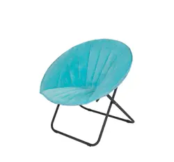 Kick back and relax with the Folding Shell pattern Saucer Chair in Teal Velvet. This smart folding chair features...