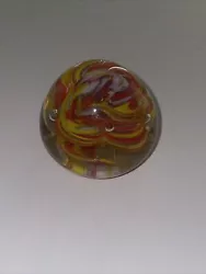 Multicolored swirled, paperweight. No chips scratches or cracks.