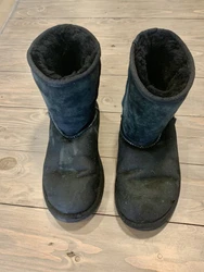 UGG Australia boots, classic shearling, woman, size 5. Black. In good condition. Has a slight scuff on toe area and one...