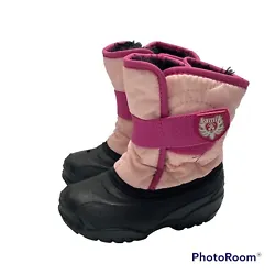 Kamik Size 8 Pink Snow Winter Boots Toddler Girl Faux Fur Lined. In good condition