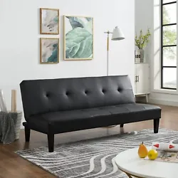COMPACT FUTON COUCH BED: The black sofa bed is perfect in size and suits well in your living room, guest room etc. Our...