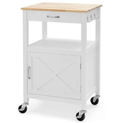 Color: White  Material: Rubber Wood, Pine Wood, MDF  Overall Dimension: 22