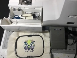 This is a Kenmore Elite mod.-385-19005 sewing &embroidery machine just been service & in good working condition.