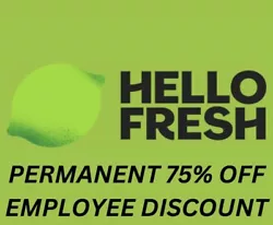 HelloFresh 75% Off PERMANENT Employee Discount Code. -$20,000 in savings in 4 years ($425/mo saved on food)-Input it...